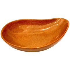Rare Kidney Shape Ceramic Large Bowl by California Artist Barney Reid