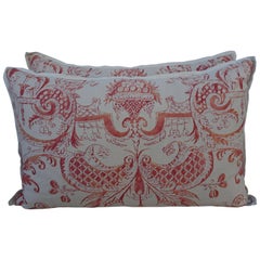 Retro Pair of Manzianno Patterned Fortuny Pillows
