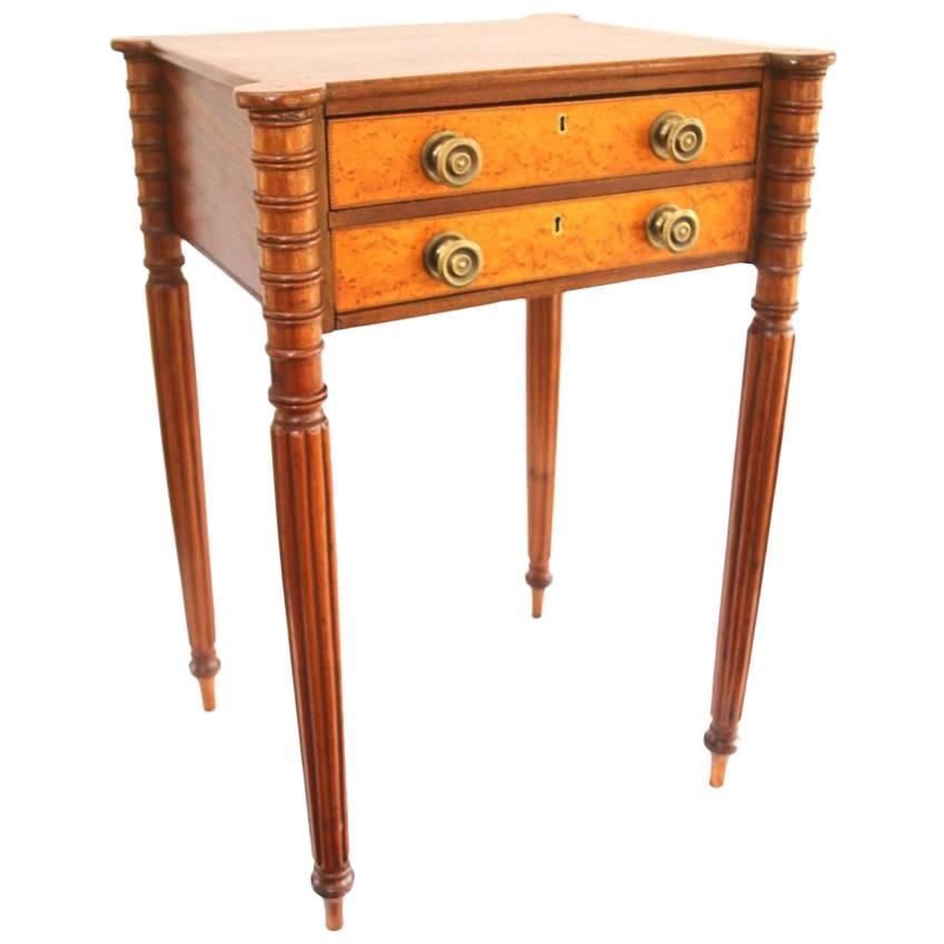 New England Sheraton Two-Drawer Work Table
