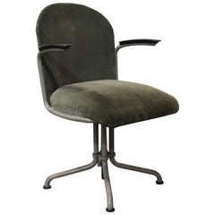 Vintage 1935, W.H. Gispen by Gispen Culemborg, Office Chair 356, Rare Grey Base