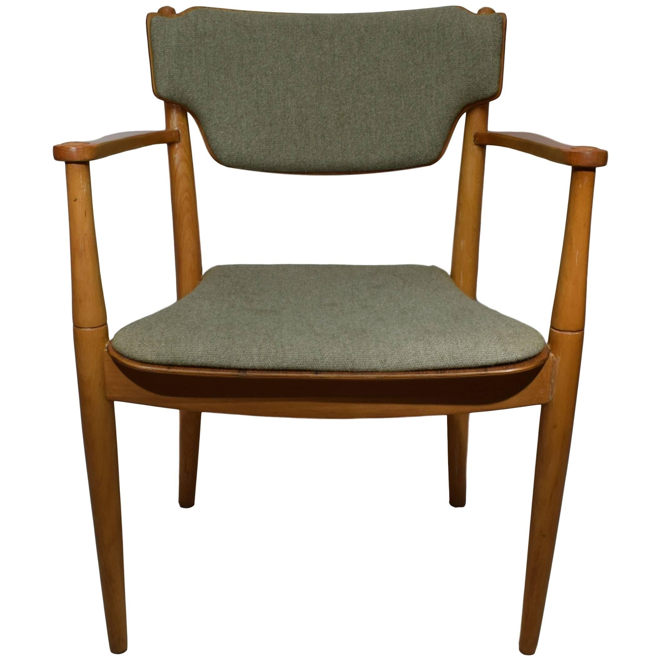 Danish Midcentury Portex Chair by Peter Hvidt & Orla Mølgaard, Woollen Fabric For Sale