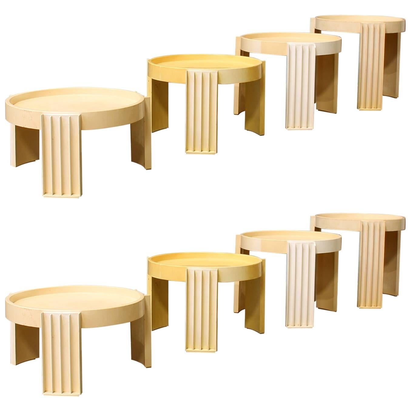 1967, Gianfranco Frattini for Cassina, 8 Pieces of Marema Stacking Tables For Sale