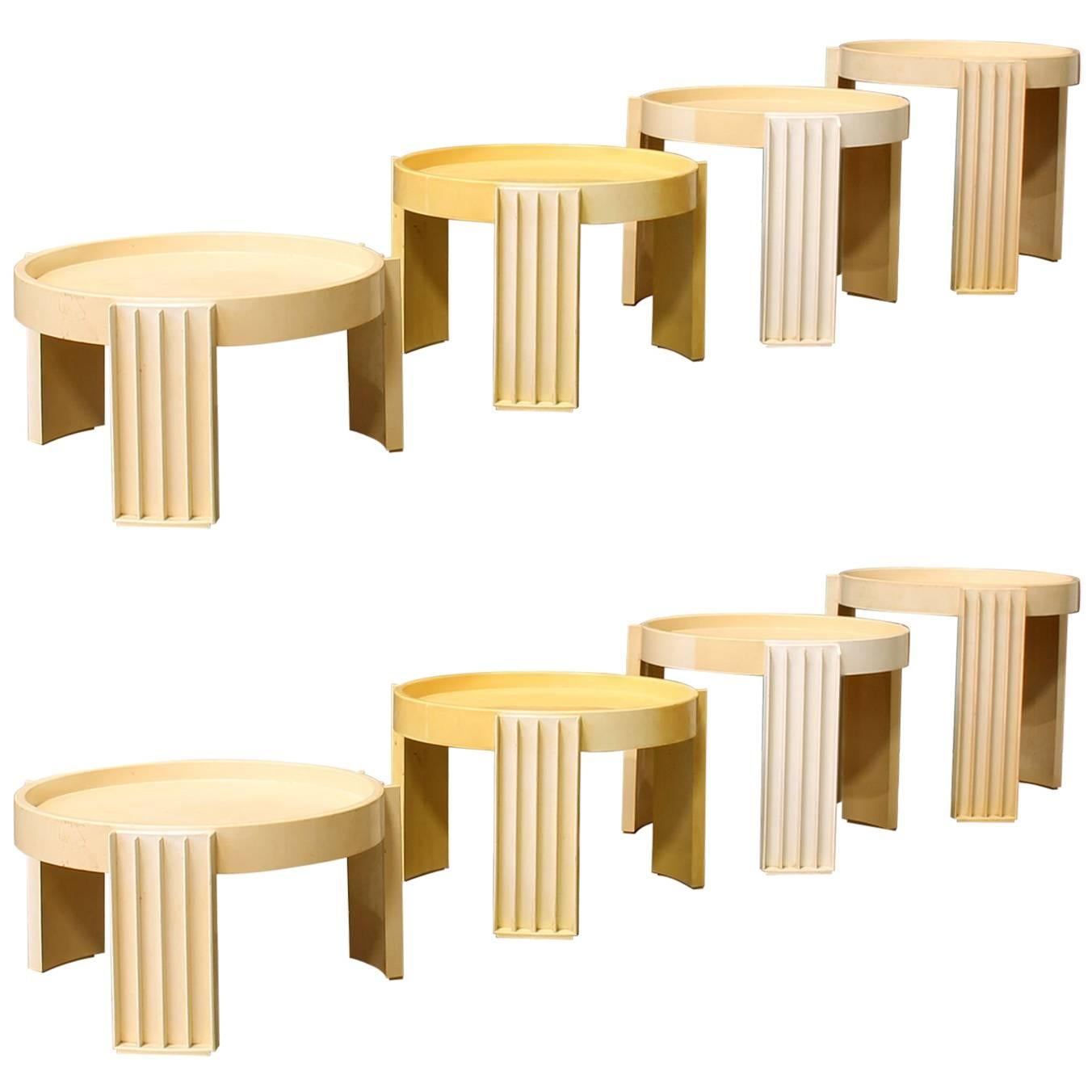 8 pièces de tables empilables Marema de Gianfranco Frattini pour Cassina, 1967 en vente