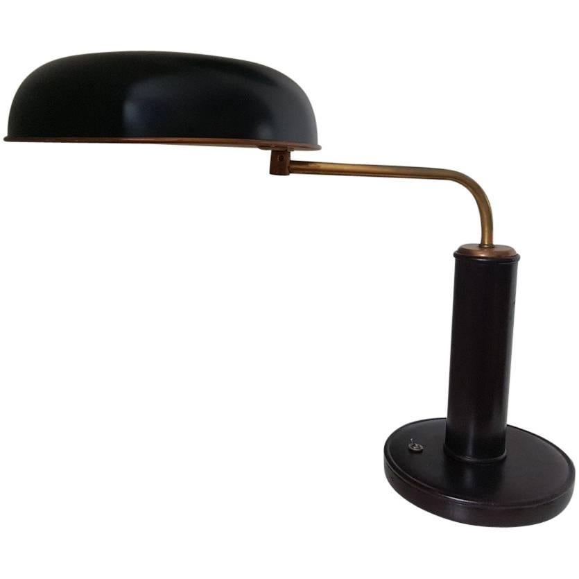 Art Deco French Leather Desk Lamp by Kirby Beard
