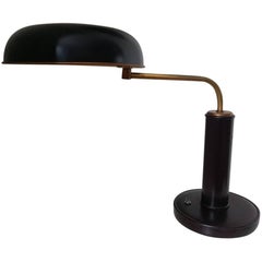 Lampe de bureau en cuir Art Déco française par Kirby Beard