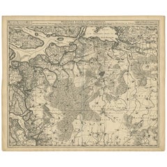 Carte ancienne du Brabant 'The Netherlands' par N. Visscher, circa 1690