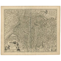 Carte ancienne de la Suisse par N. Visscher, vers 1690