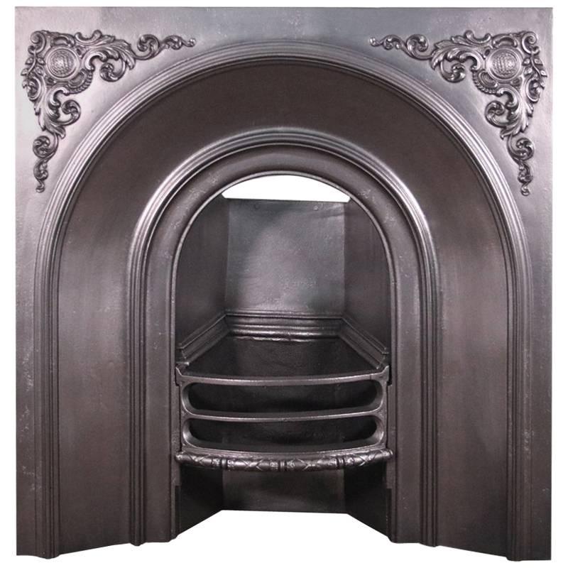 Restored Victorian Cast Iron Fireplace Insert For Sale