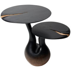 Solid tinted Oak Side Table with Double Tops from by Designer Hoon Moreau