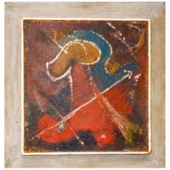 Minna Citron (1896-1911). Expressionniste abstrait à l'huile « Gazelle », 1947