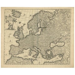 Grand Map of Europe by Frederick de Wit, Circa 1690: A Baroque Era Masterpiece.