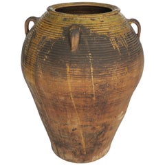 19th Century Extra Large Semi Glazed Ceramic Jar