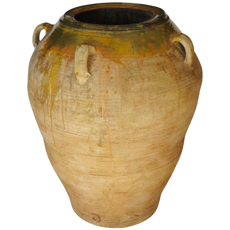 19th Century Extra Large Semi Glazed Ceramic Jar For Sale at 1stDibs