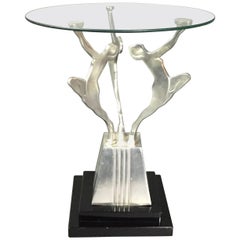 Art Deco Figural Metal Cocktail Table, USA, 1950s