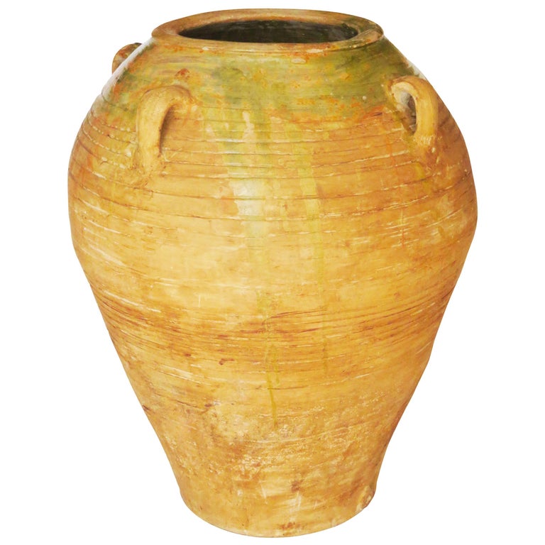 19th Century Extra Large Semi Glazed Ceramic Jar For Sale at 1stDibs