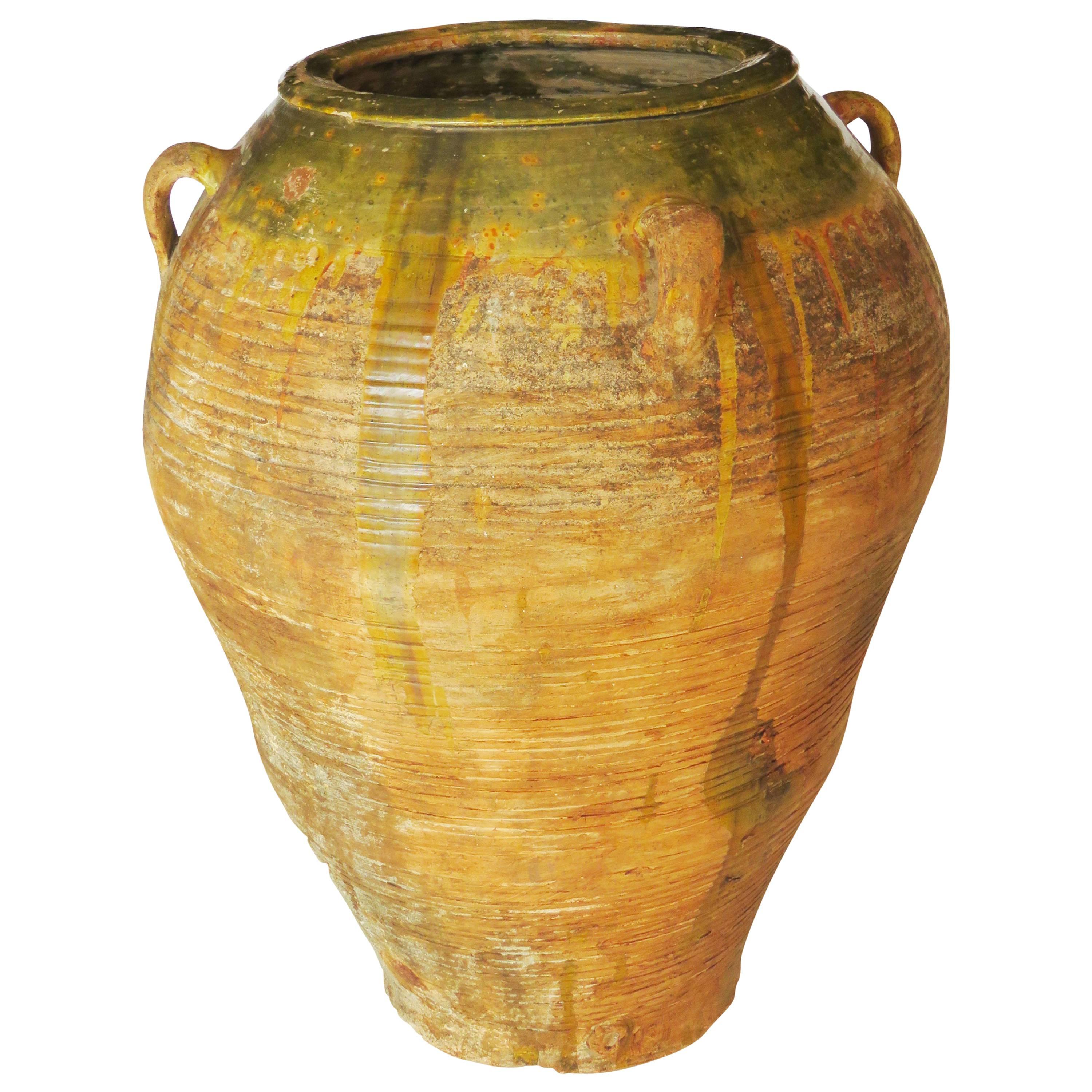 19th Century Extra Large Semi Glazed Ceramic Jar For Sale