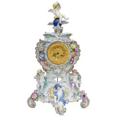 Rococo Meissen Porcelain Clock "Day and Night", Pfeiffer Period