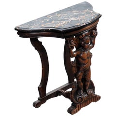 Renaissance Style Marble Top Hall Table