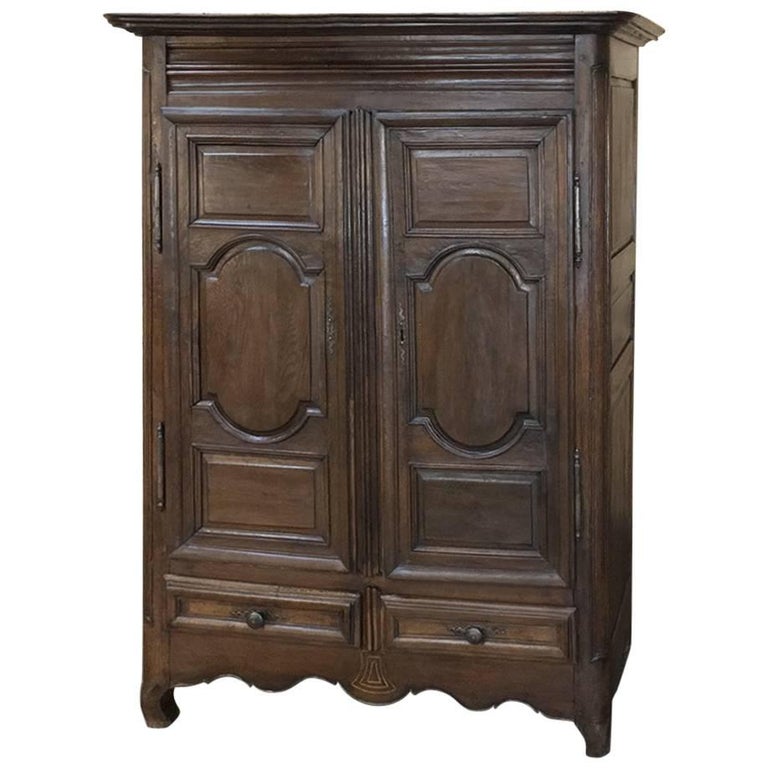 18th Century Rustic Country French Oak Armoire at 1stDibs