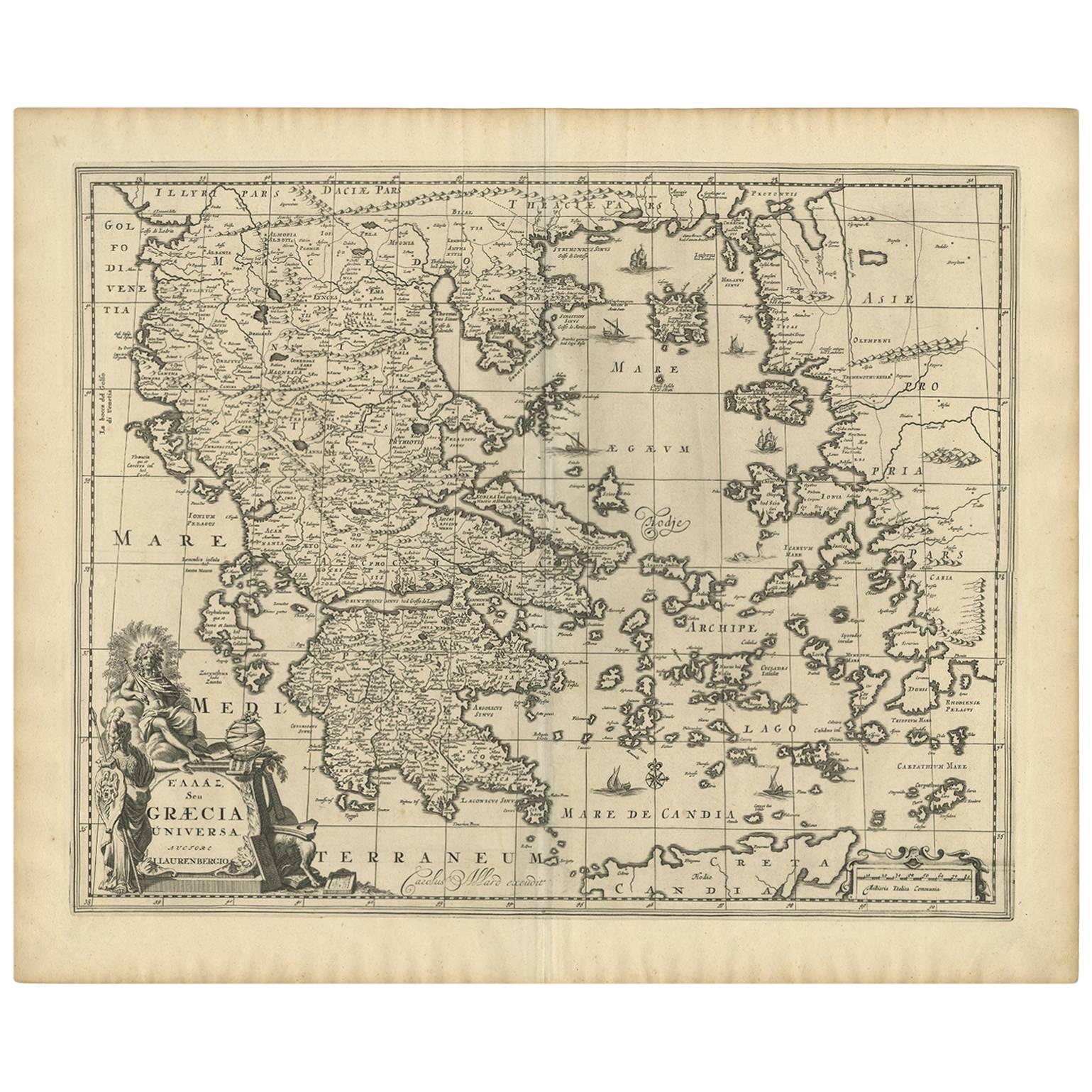 Antique Map of Greece by Allard (c.1698)