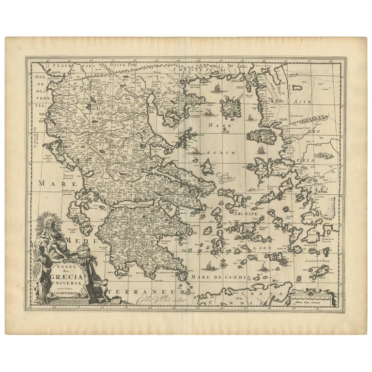 Antique Map of Greece by Allard (c.1698) For Sale