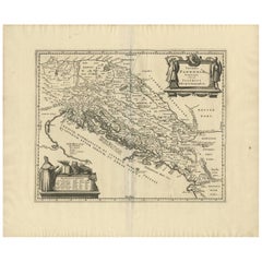 Carta geografica antica del Mare Adriatico e dei Balcani di J. Janssonius, 1650 circa