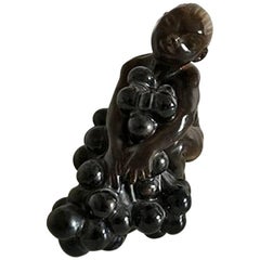 Bing & Grondahl Stoneware Figurine Boy with Grapes by Kai Nielsen