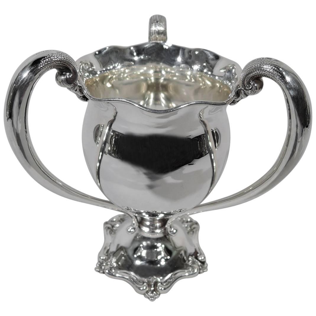 Antique American Sterling Silver Loving Cup with Ruffled Rim