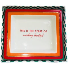 Pair of Wise Sayings Porcelain Tray