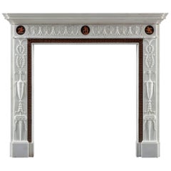 Antique Etruscan Neoclassical Fireplace after Robert Adam