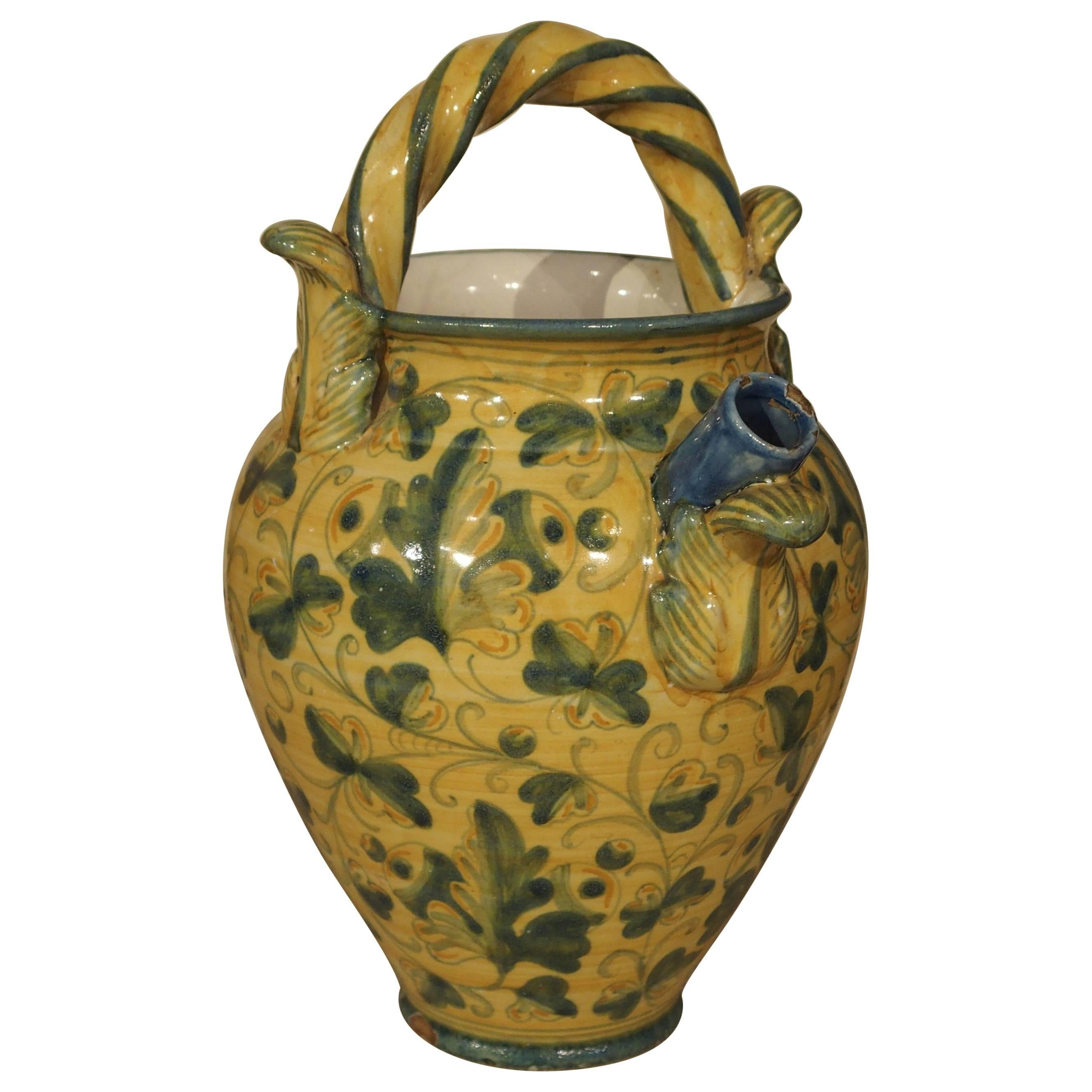 Antique Majolica Apothecary Jar from Italy, 19th Century