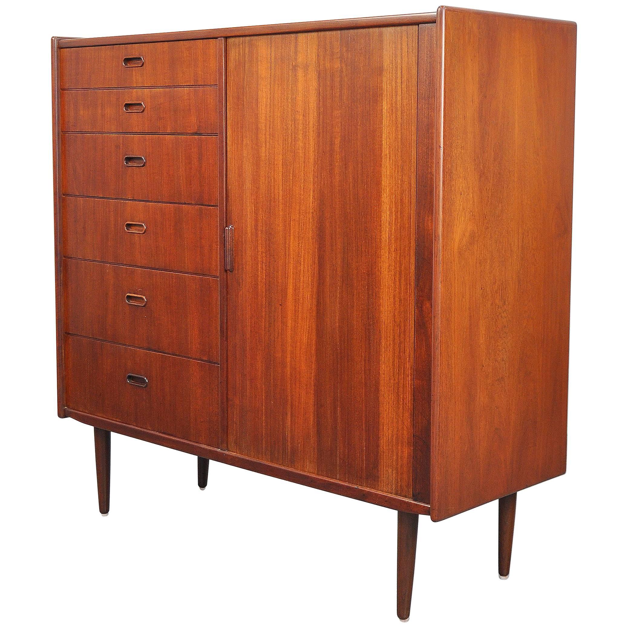 Svend Madsen for Falster Mobelfabrik Teak Highboy Dresser