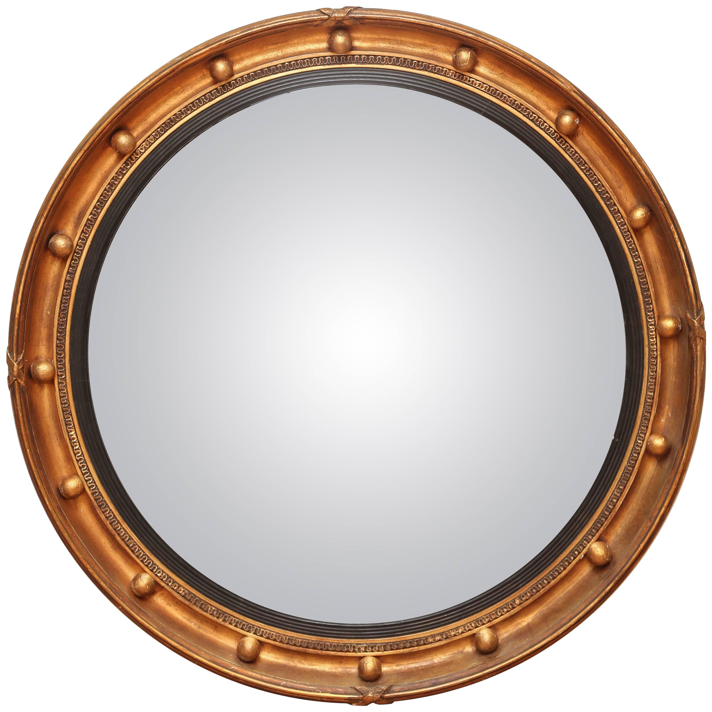 19th Century Bullseye Convex Mirror