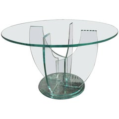 Round Glass Top Table and Glass Base