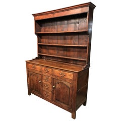 Antique 18th-19th Century George III Welsh Two-Part Dresser or Cupboard in Oak