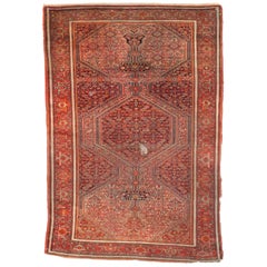 Worn Antique Persian Malayer Rug, Weathered Beauty