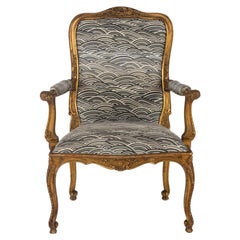 19th Century French Louis XV Style Giltwood Fauteuil