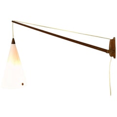 Luxus Vittsjo Swing Arm Lamp with Cone Lamp Shade by Osten / Uno Kristiansson