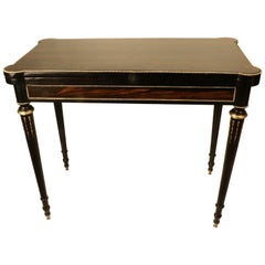 Louis XVI Style Coromandel and Ebonized Fold-Over Card Table