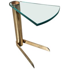 Brass and Glass Side Table in the Style of Karl Springer