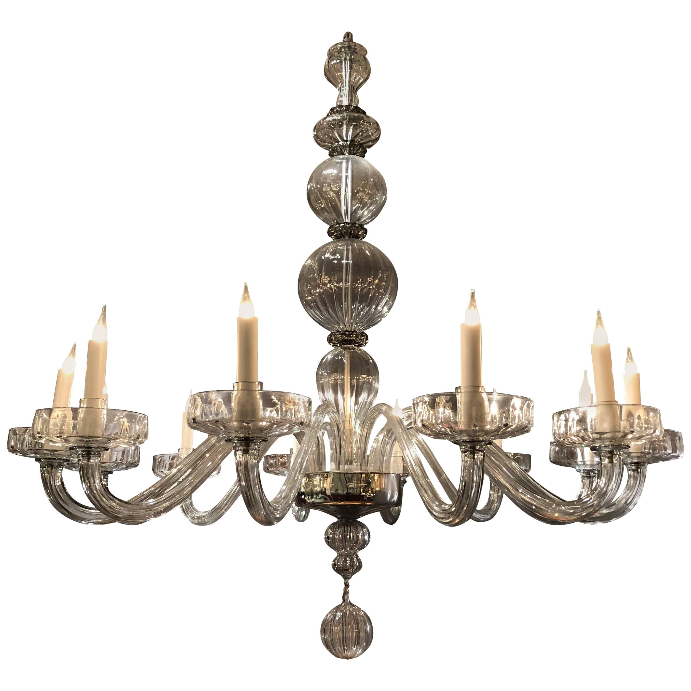 Important Murano Glass Chandelier For Sale