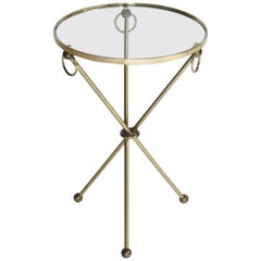 Brass Tripod Table with Loop Handles