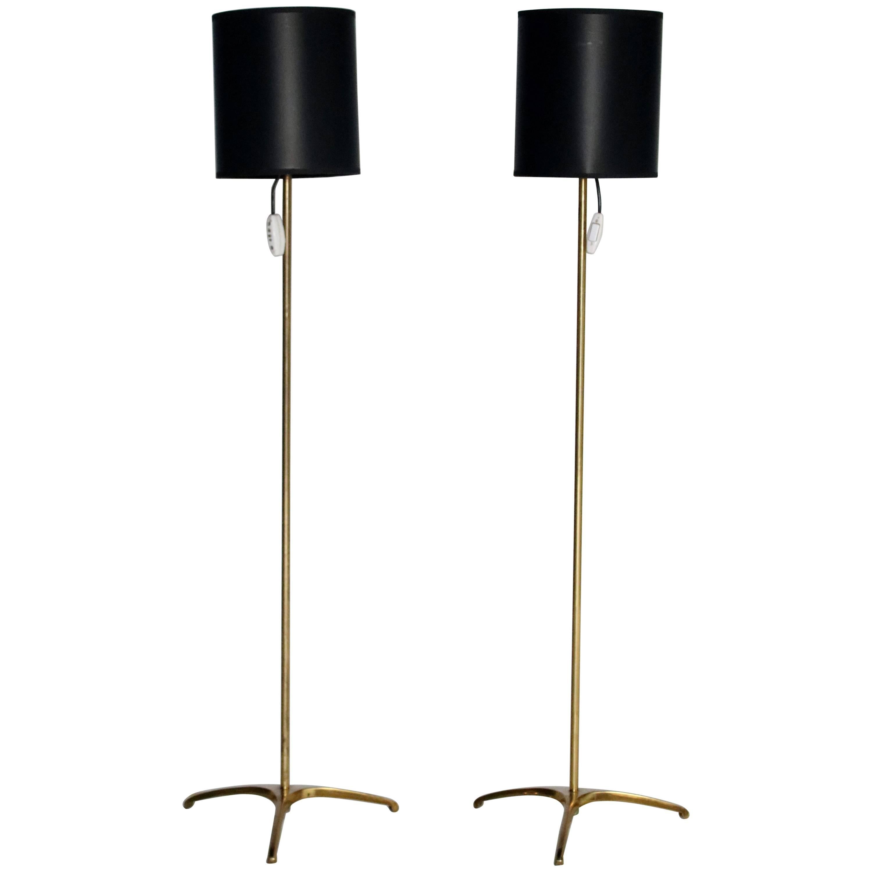 Svend Aage Holm Sorenson Brass Floor Lamps