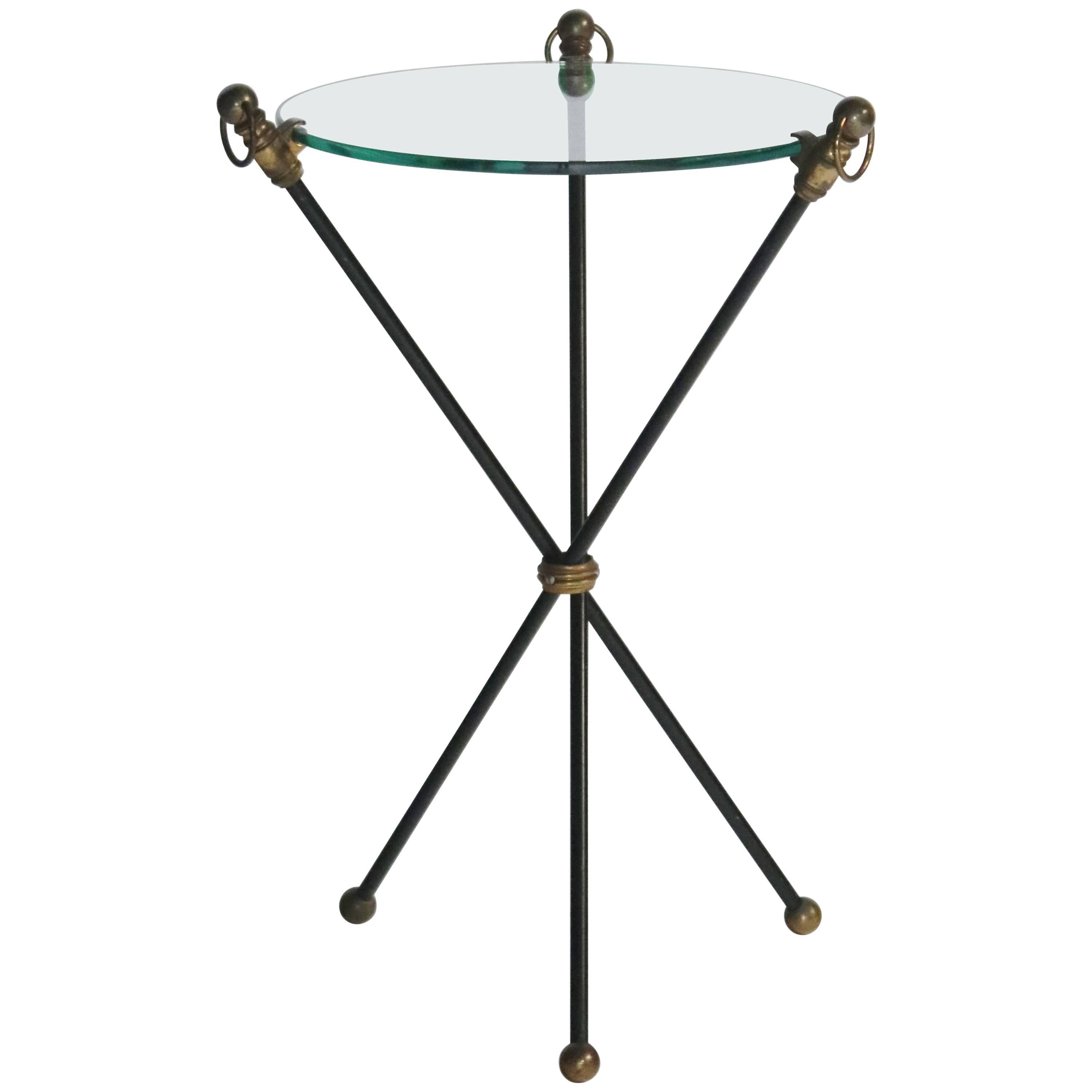 Black and Brass Tripod Table