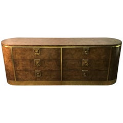 Burlwood and Brass Mastercraft Dresser