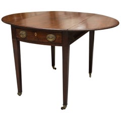 19th Century English Mahogany Oval Pembroke Table