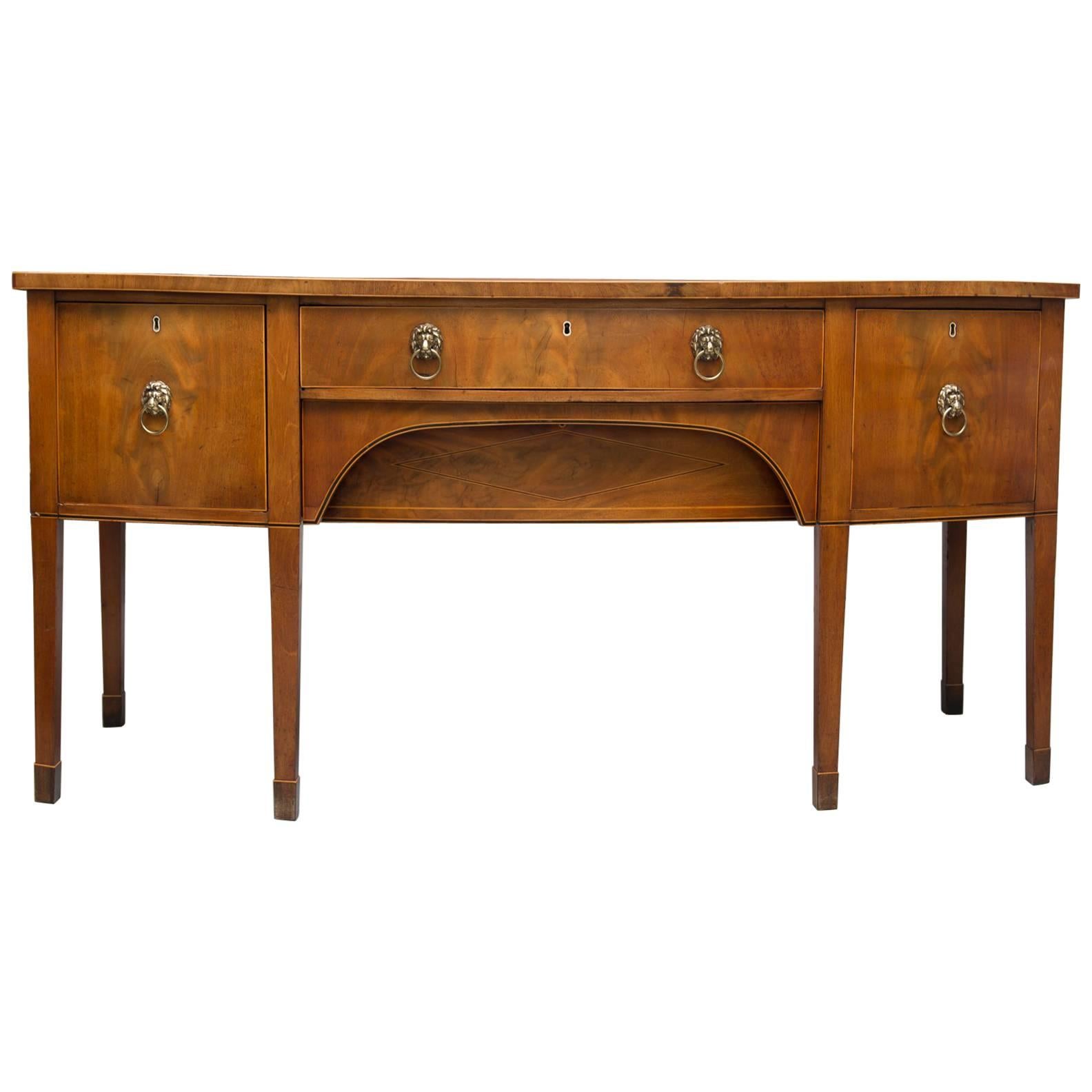 19th Century Bowfront Mahogany Sideboard