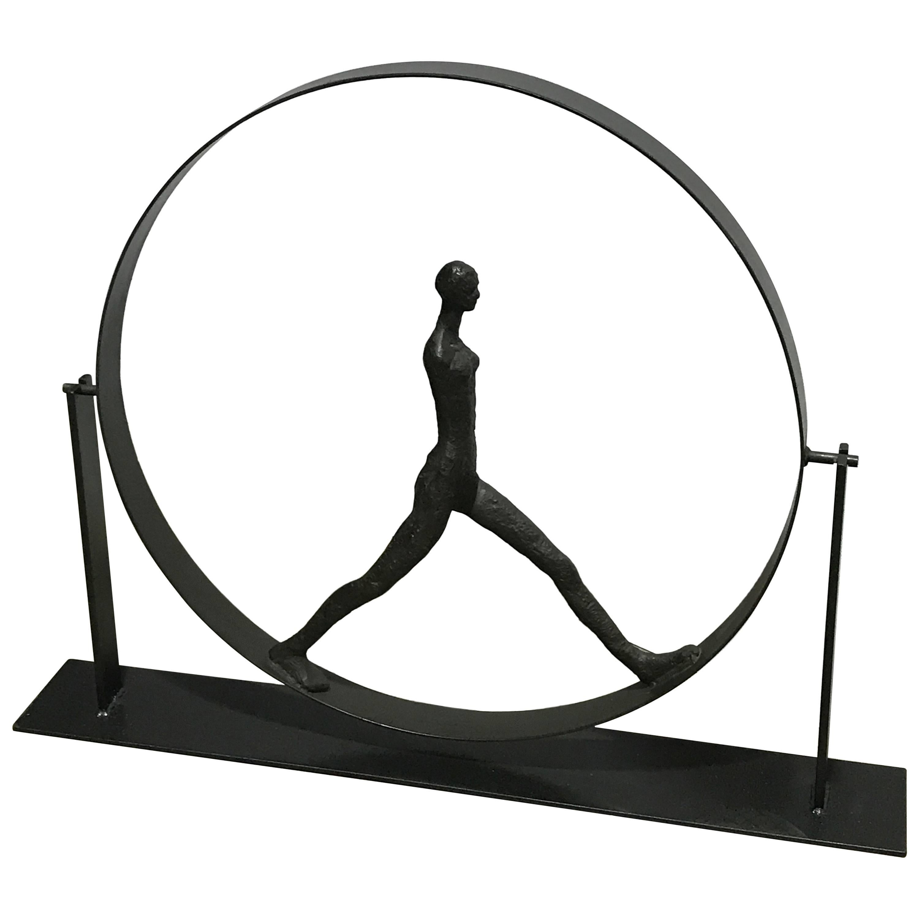 After Giacometti Walking Figure in Sphere