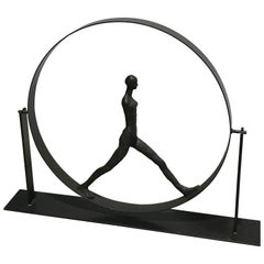 After Giacometti Walking Figure in Sphere