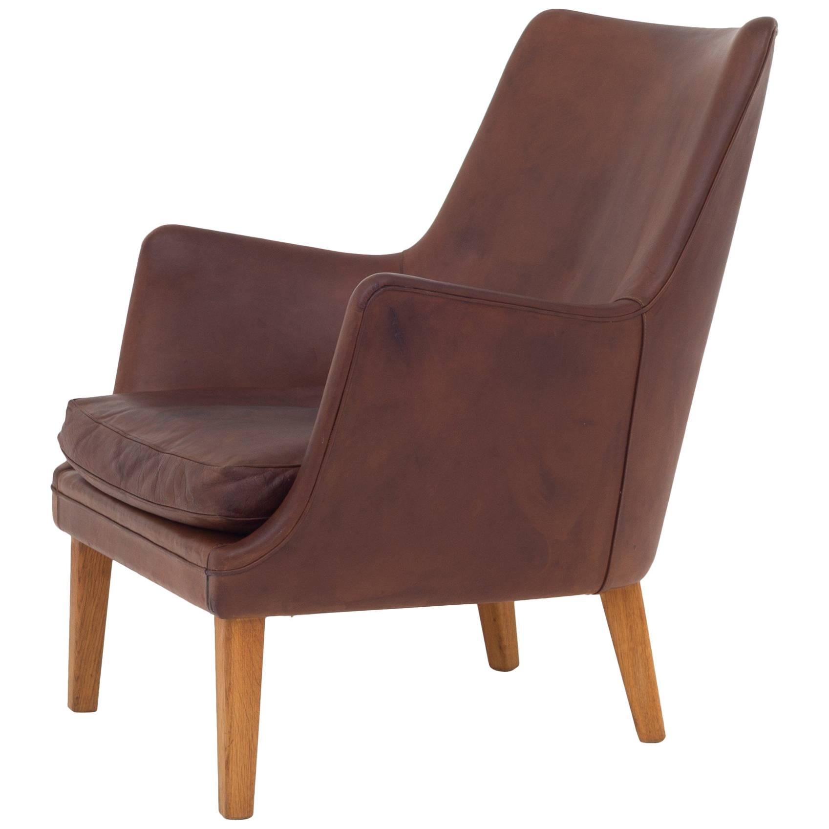 AV 53 Easy Chair in Leather by Arne Vodder